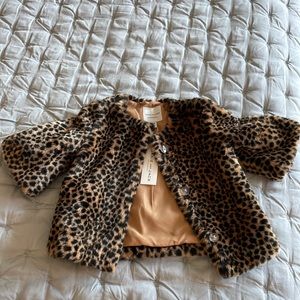 Brand new with tags- Janie and Jack faux fur leopard jacket